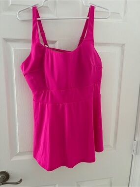 Cacique Swim Women's Neon Pink Tank Swim Top